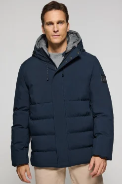 Abrigo azul marino Aspen acolchado de capucha fija y detalles Polo Club