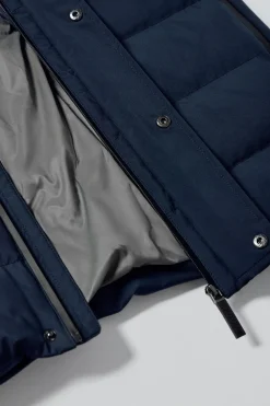 Abrigo azul marino Aspen acolchado de capucha fija y detalles Polo Club