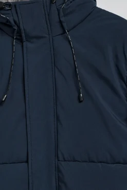 Abrigo azul marino Aspen acolchado de capucha fija y detalles Polo Club