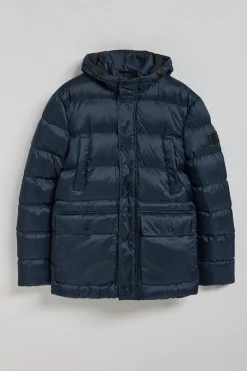 Abrigo azul marino Greenwich con bolsillos y capucha fija con detalles Polo Club
