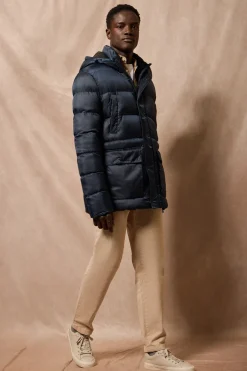 Abrigo azul marino Greenwich con bolsillos y capucha fija con detalles Polo Club