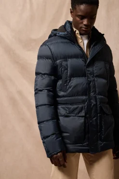 Abrigo azul marino Greenwich con bolsillos y capucha fija con detalles Polo Club