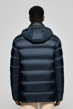 Abrigo azul marino Greenwich con bolsillos y capucha fija con detalles Polo Club