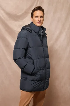 Abrigo azul marino Staten de capucha desmontable y detalles Polo Club