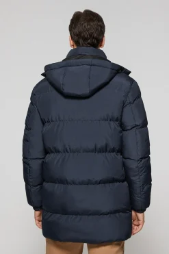 Abrigo azul marino Staten de capucha desmontable y detalles Polo Club