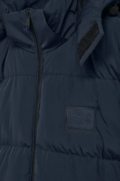 Abrigo azul marino Staten de capucha desmontable y detalles Polo Club