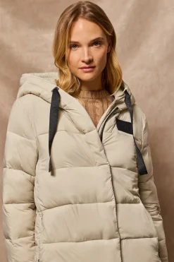 Abrigo beige Siena de capucha fija y detalles Polo Club