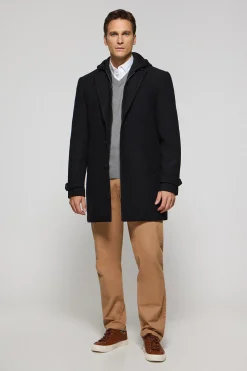 Abrigo Claude negro con detalles Polo Club