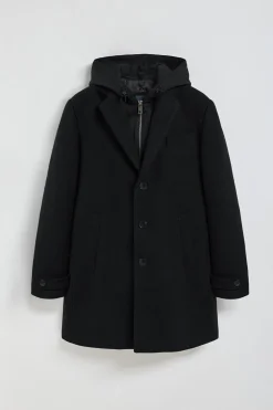 Abrigo Claude negro con detalles Polo Club