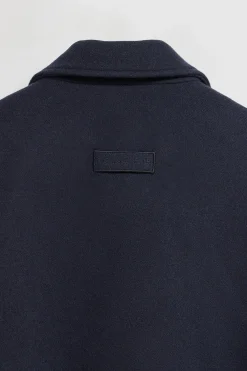 Abrigo corto Lona azul marino cruzado abotonado y detalles Polo Club
