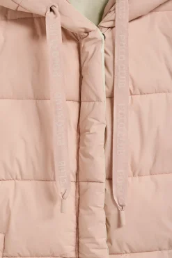 Abrigo Gracia rosa reversible con capucha fija y detalles Polo Club