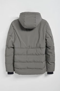 Abrigo gris asfalto Aspen acolchado de capucha fija y detalles Polo Club