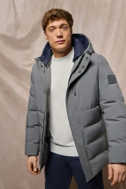Abrigo gris asfalto Aspen acolchado de capucha fija y detalles Polo Club