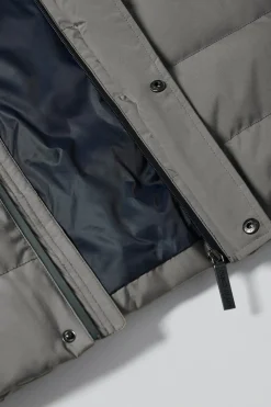 Abrigo gris asfalto Aspen acolchado de capucha fija y detalles Polo Club