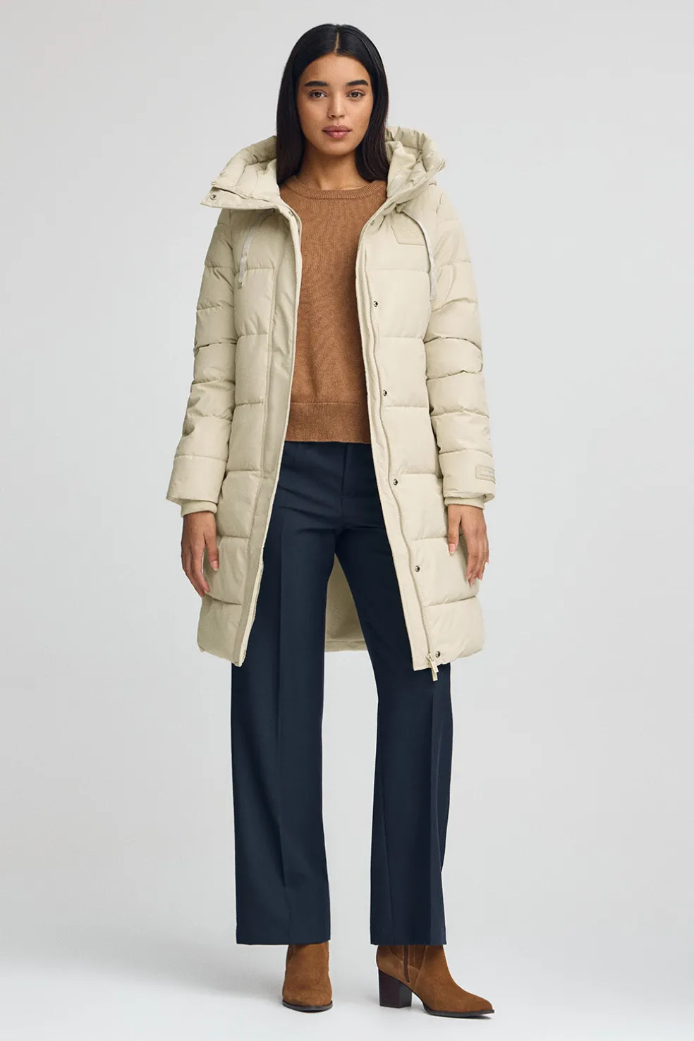 Abrigo Iris Coat color crudo con logo Polo Club