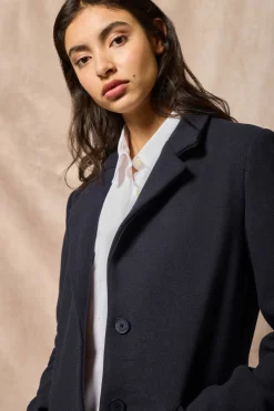 Abrigo Kate abotonado azul marino con detalles Polo Club