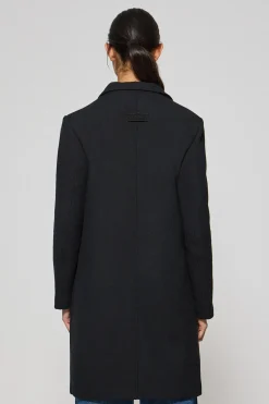 Abrigo Kate abotonado negro con detalles Polo Club