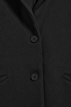 Abrigo Kate abotonado negro con detalles Polo Club