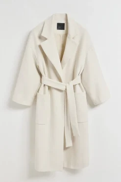 Abrigo largo Carrie beige de paño y detalles Polo Club