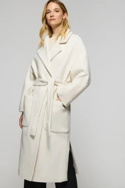 Abrigo largo Carrie beige de paño y detalles Polo Club