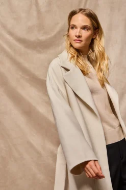 Abrigo largo Carrie beige de paño y detalles Polo Club