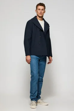 Abrigo lobo de mar azul marino Manhattan con detalle Polo Club