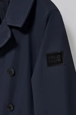Abrigo lobo de mar azul marino Manhattan con detalle Polo Club