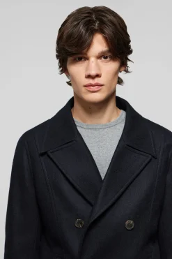 Abrigo lobo de mar Calum azul marino con detalles Polo Club