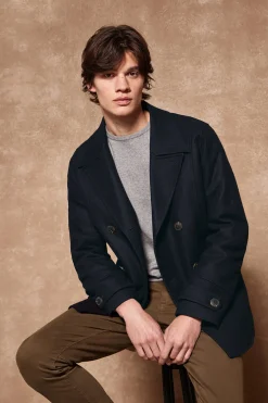 Abrigo lobo de mar Calum azul marino con detalles Polo Club