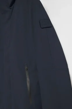 Abrigo Mackey azul marino de capucha fija y detalles Polo Club