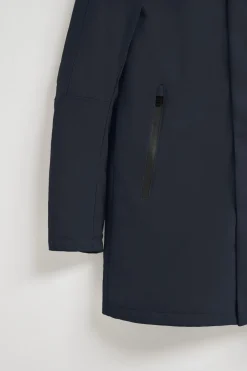 Abrigo Mackey azul marino de capucha fija y detalles Polo Club