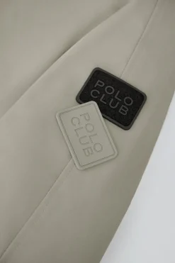 Abrigo Mackey gris piedra de capucha fija y detalles Polo Club