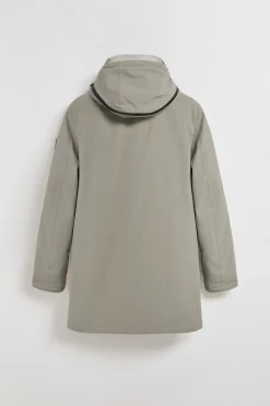Abrigo Mackey gris piedra de capucha fija y detalles Polo Club