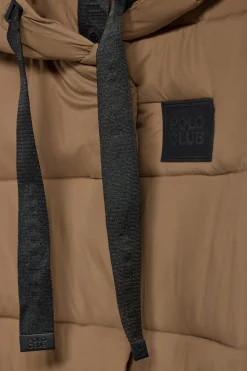 Abrigo marrón Siena de capucha fija y detalles Polo Club