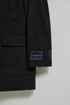 Abrigo negro Cambridge con detalles Polo Club