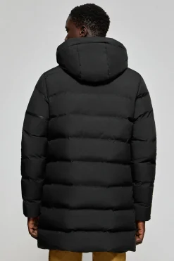 Abrigo negro Courchevel de capucha desmontable y detalles Polo Club