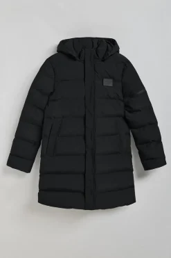Abrigo negro Courchevel de capucha desmontable y detalles Polo Club
