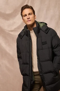 Abrigo negro Staten de capucha desmontable y detalles Polo Club
