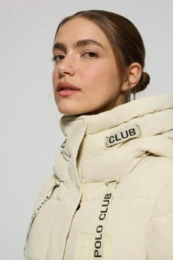 Abrigo Polar beige con capucha fija y detalles Polo Club