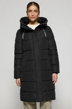 Abrigo Polar negro con capucha fija y detalles Polo Club