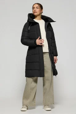 Abrigo Polar negro con capucha fija y detalles Polo Club