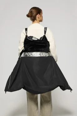 Abrigo Polar negro con capucha fija y detalles Polo Club