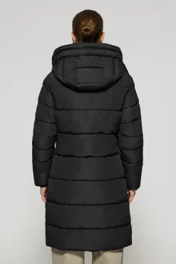 Abrigo Polar negro con capucha fija y detalles Polo Club