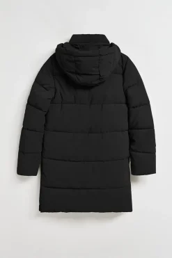 Abrigo Roma color negro de capucha extraíble y detalles Polo Club