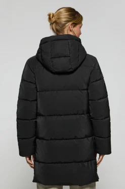 Abrigo Roma color negro de capucha extraíble y detalles Polo Club