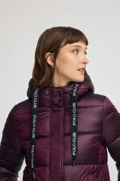 Abrigo Silvon Coat granate con logo Polo Club