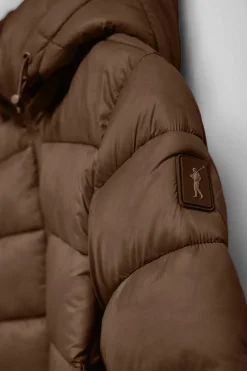 Abrigo Suzette ultralight marrón con parche Rigby Go