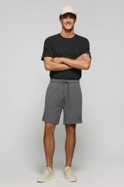 Bermuda Jonas asfalto de algodón y patrón relaxed fit con parche en sarga engomado Polo Club