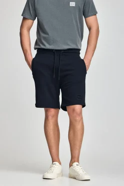 Bermuda Jonas azul oscuro de algodón y patrón relaxed fit con parche en sarga engomado Polo Club