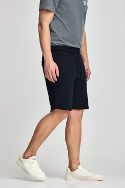 Bermuda Jonas azul oscuro de algodón y patrón relaxed fit con parche en sarga engomado Polo Club